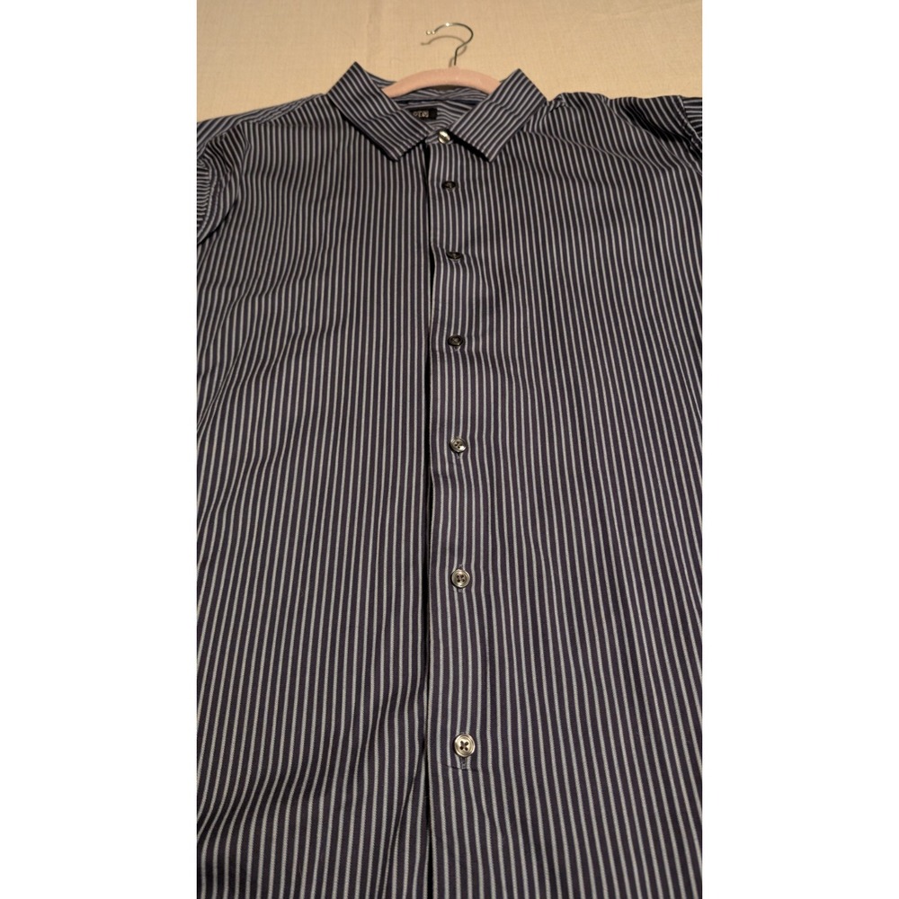Men's Apt 9 XXL Black Striped Long Sleeve Button Down Shirt
